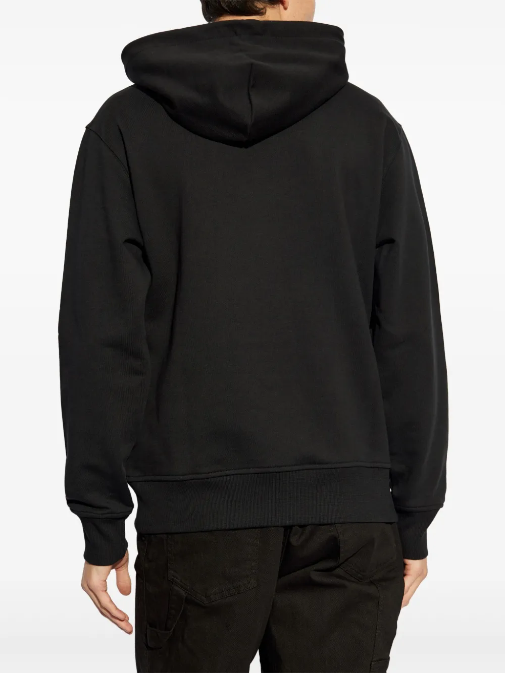 Shop Versace Jeans Couture Printed Hoodie In Black