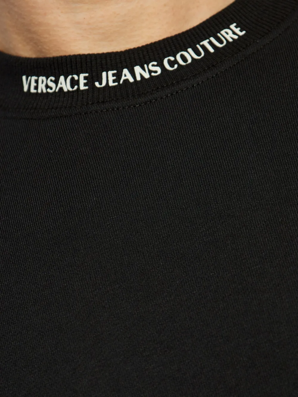 Shop Versace Jeans Couture Cotton Sweatshirt In Black