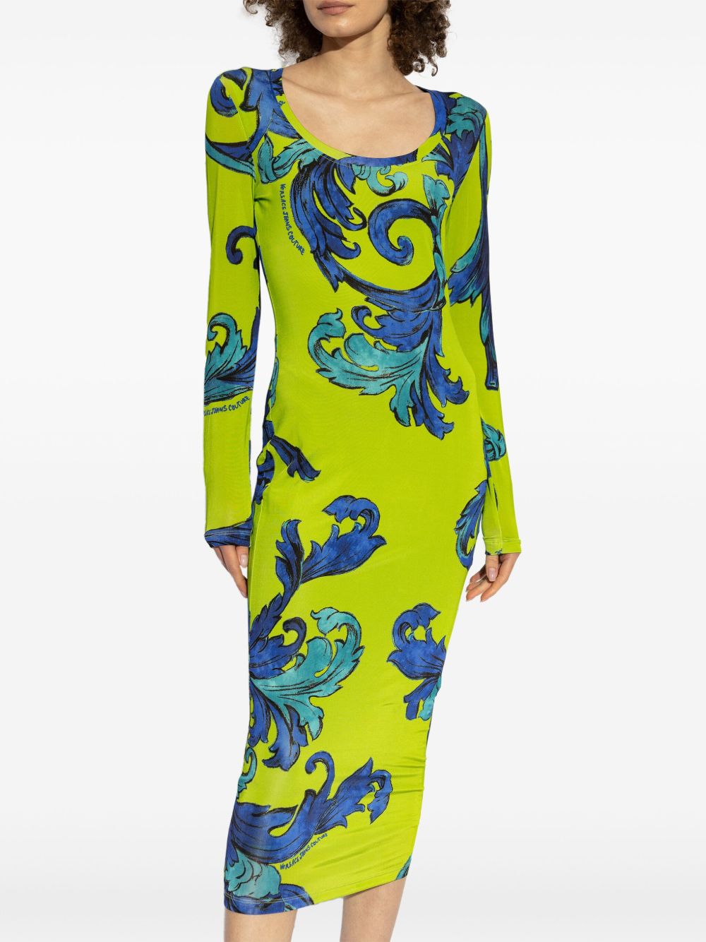 Versace Jeans Couture printed midi dress - Groen