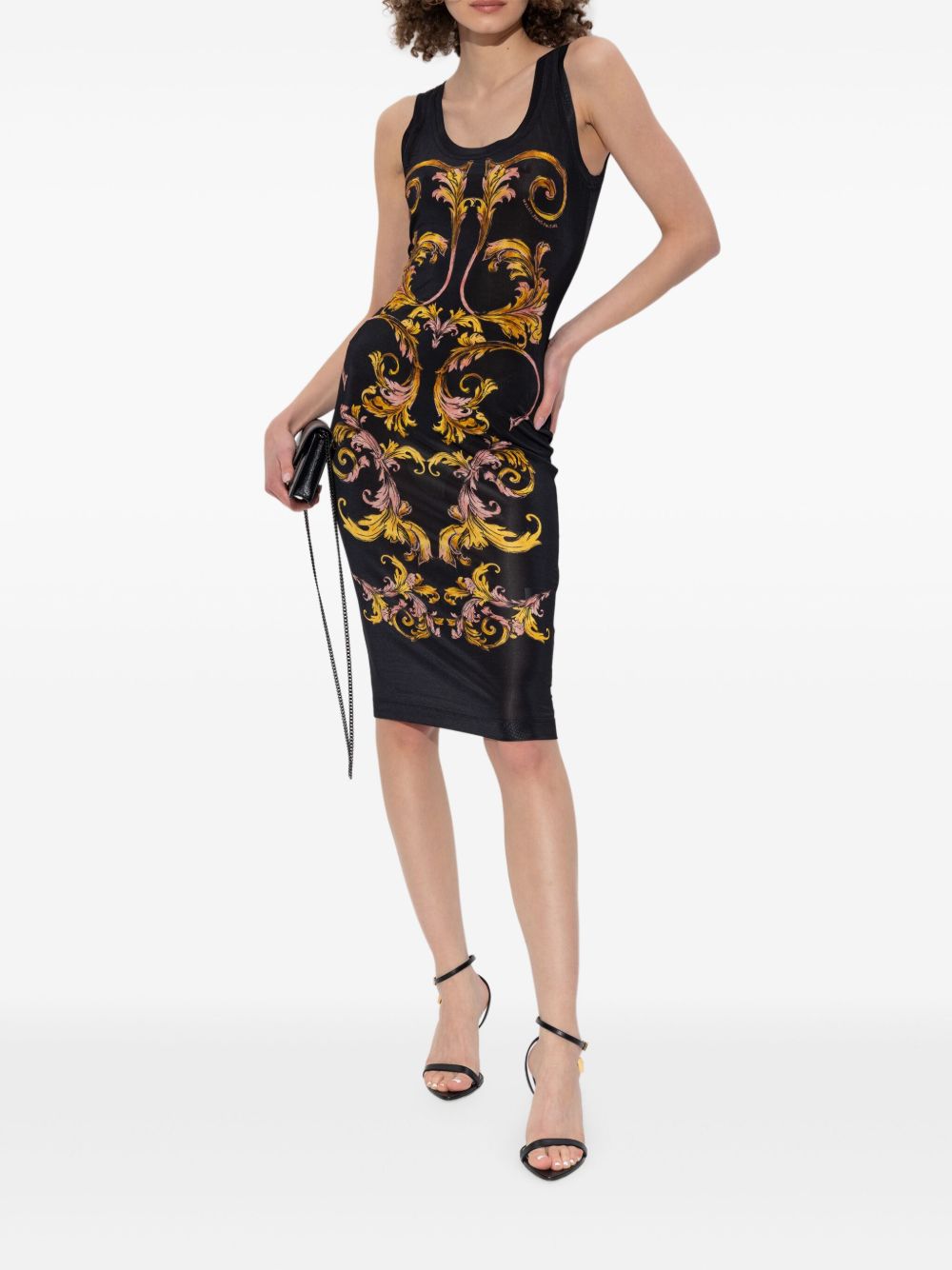 Versace Jeans Couture Barocco midi-jurk - Zwart