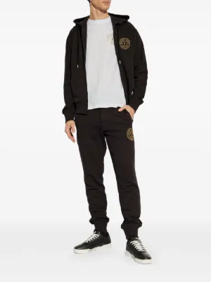 【VERSACE JEANS COUTURE】スウェット フード付き プリント 長袖 Versace Jeans Couture Sweat Jacket V-Emblem Hooded Jacket