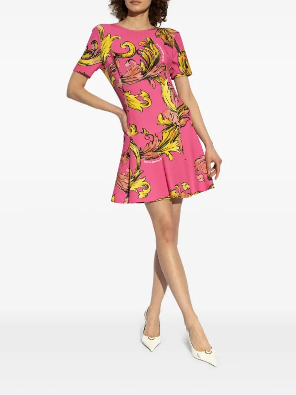 Versace Jeans Couture プリント ミニドレス | ピンク | FARFETCH JP