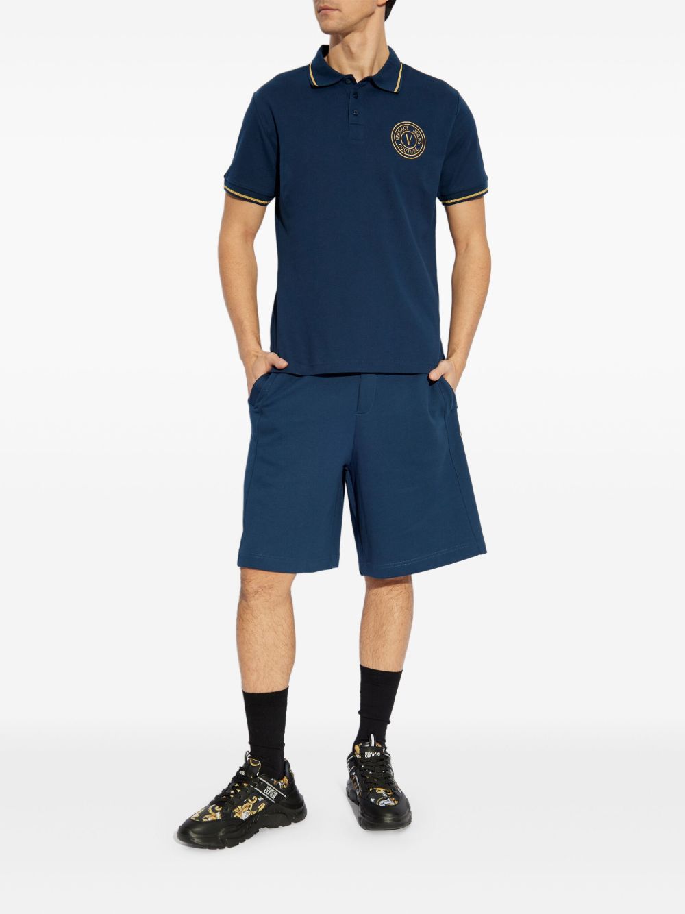 Versace Jeans Couture Poloshirt met Medusa-logo - Blauw