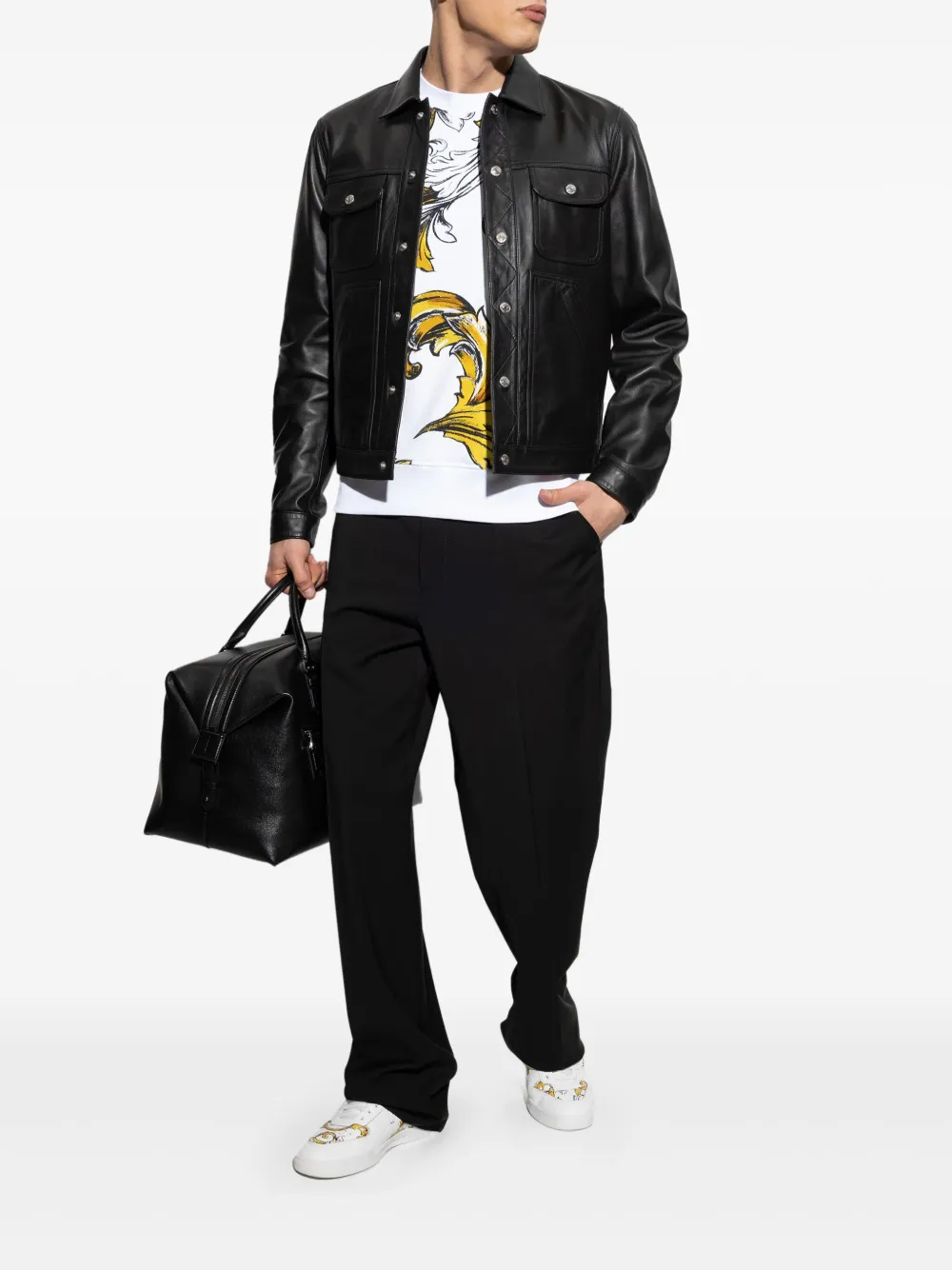 Versace Jeans Couture Sweater met barokprint Wit