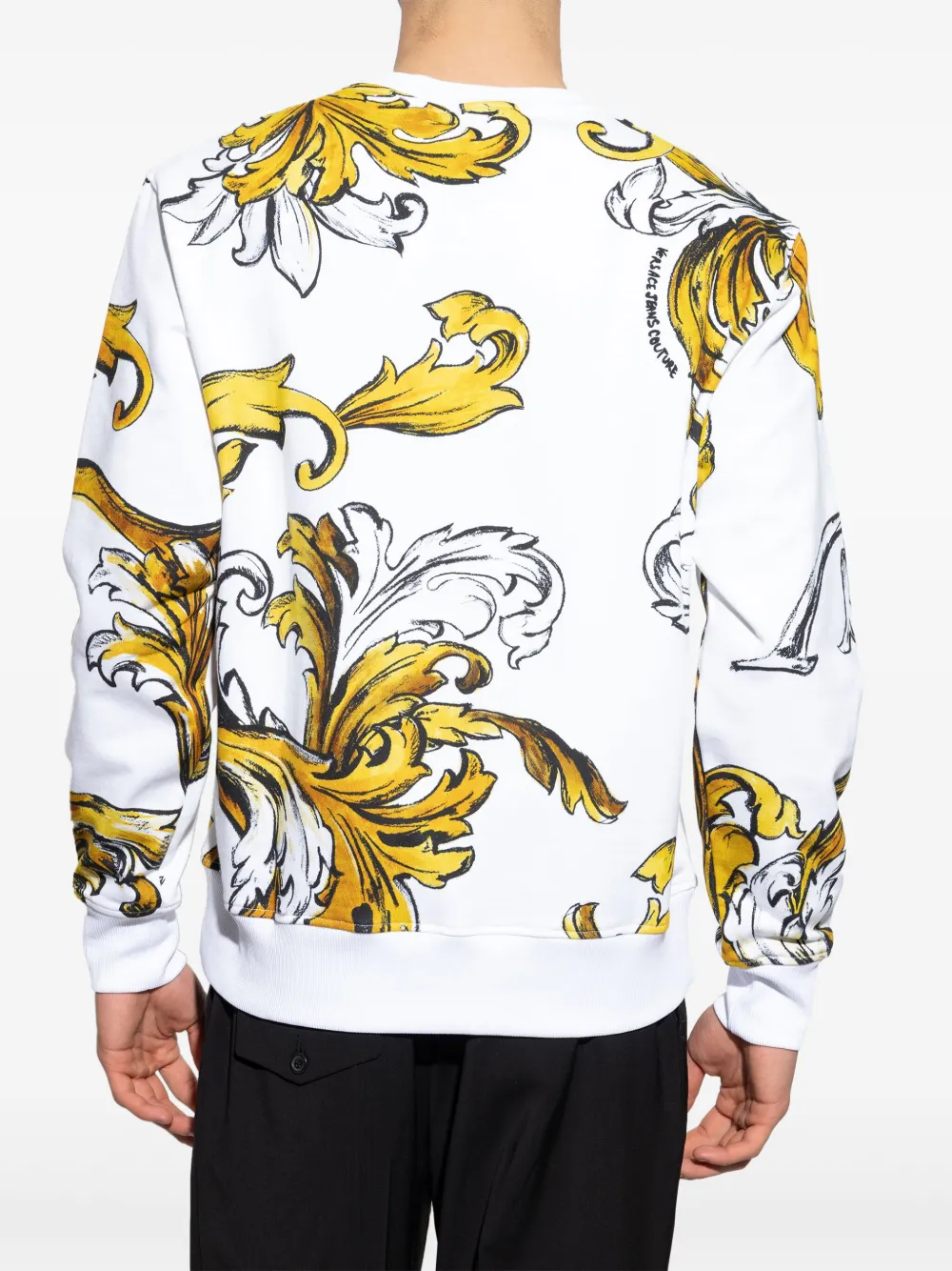 Versace Jeans Couture Sweater met barokprint Wit
