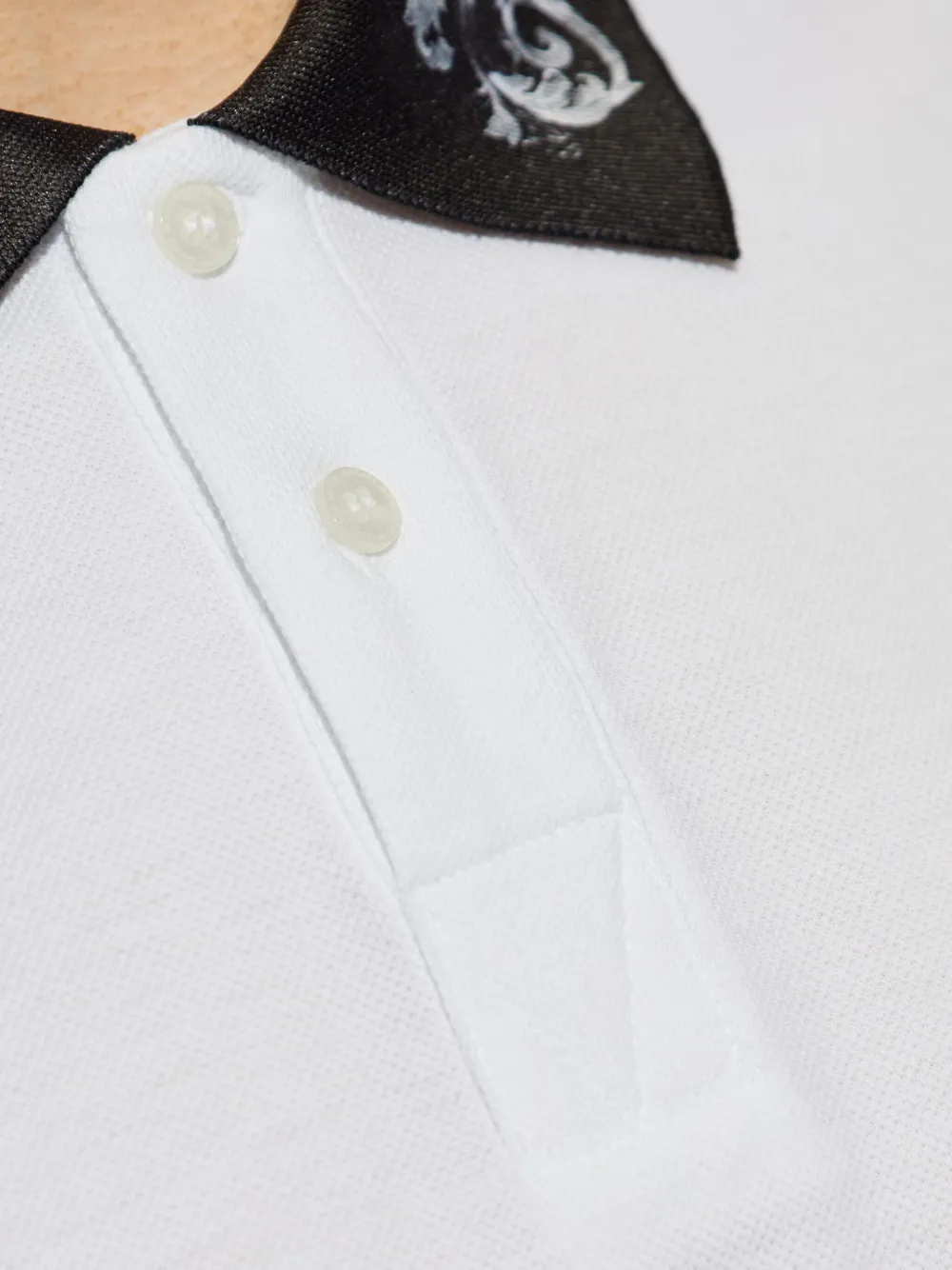 Shop Versace Jeans Couture Barocco-print Polo Shirt In White