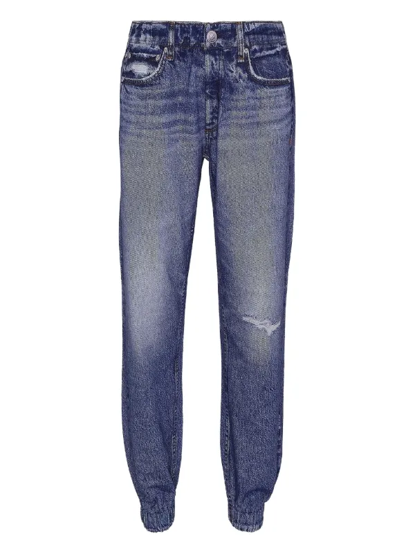 Rag Bone Miramar Jogger Distressed Cuffed Jeans Blue