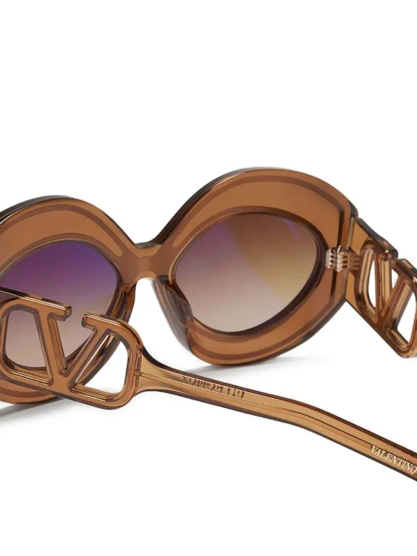 【美品】VALENTINO ヴァレンティノ キャットアイ サングラス ブラウン VALENTINO GARAVANI EYEWEAR キャットアイ サングラス