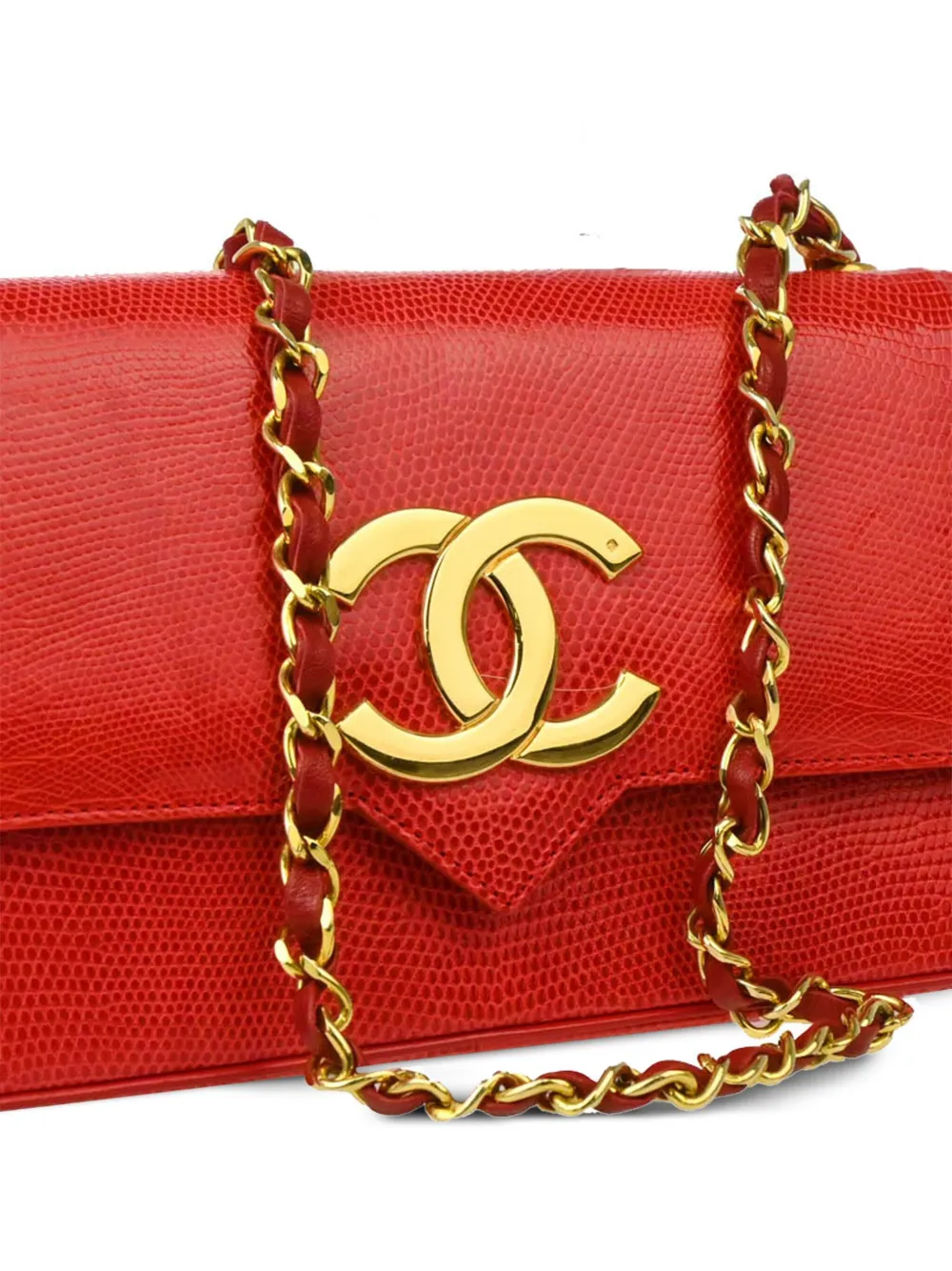 Pre-owned Chanel 1990 Single Flap Shoulder Bag In Red
