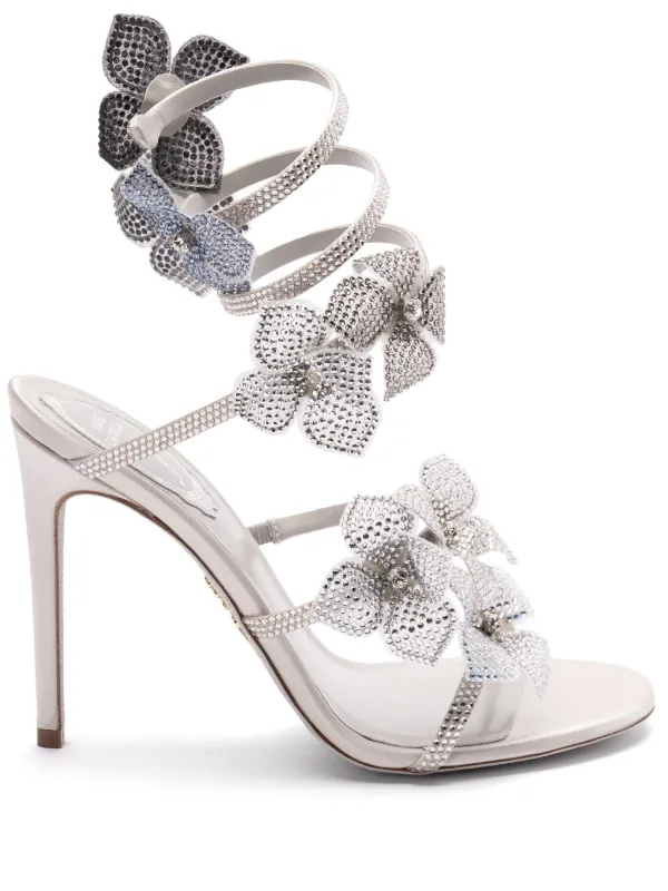 René Caovilla 105mm Floriane Sandals Silver FARFETCH PH