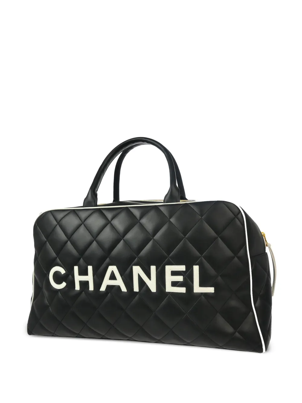 CHANEL Pre-Owned 1995 bowlingtas met logopatch - Zwart