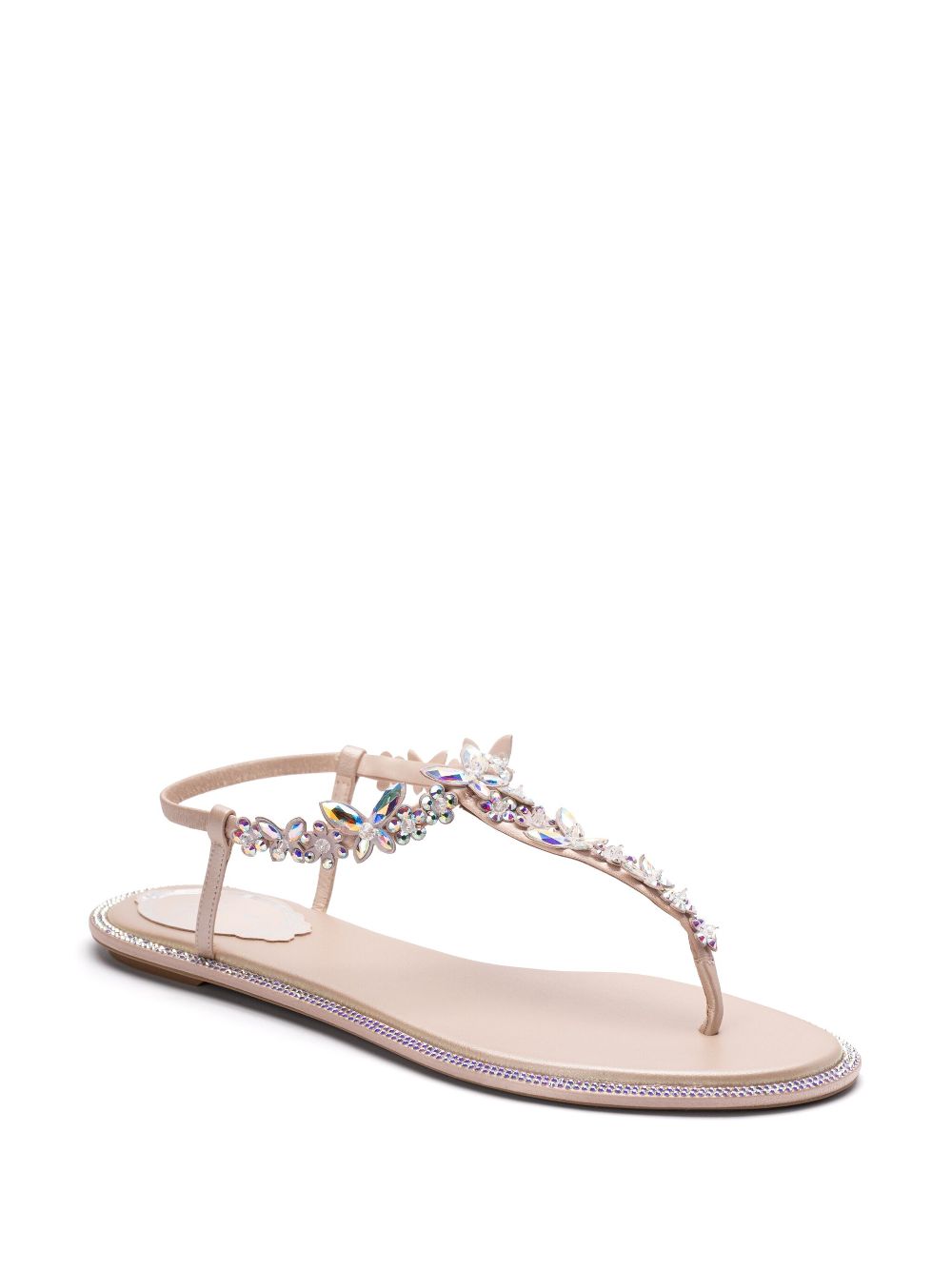 René Caovilla crystal-embellished sandals - Beige