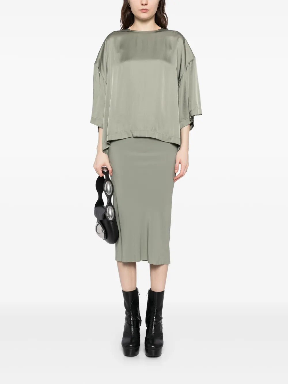 Rick Owens Rok met vlakken - Groen