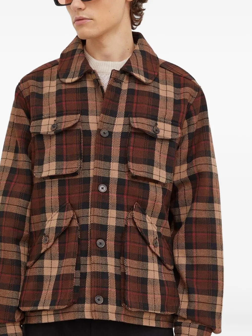 Les Deux plaid pocket jacket Bruin