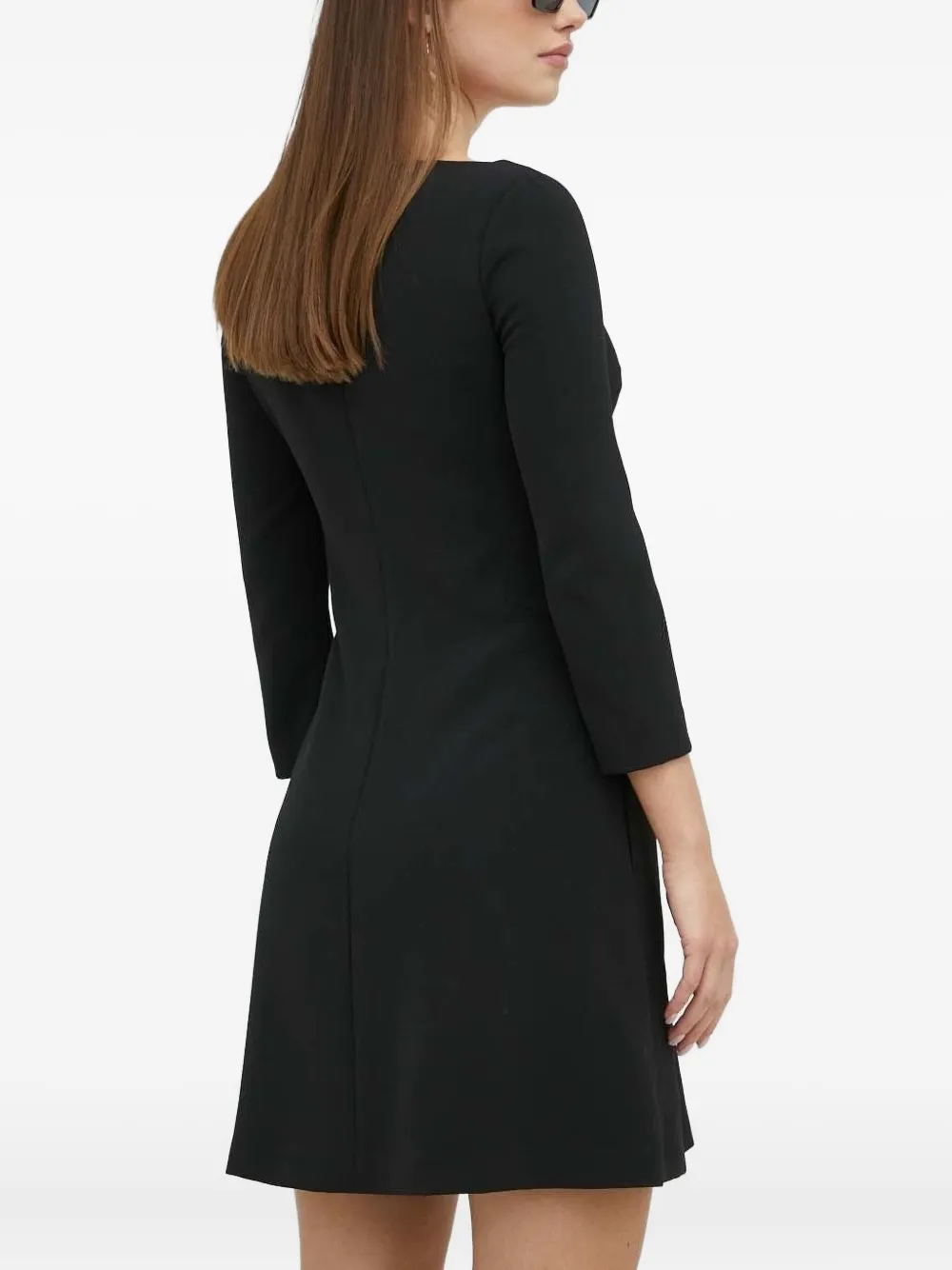 Trussardi Mini-jurk met cropped mouwen en rits - Zwart