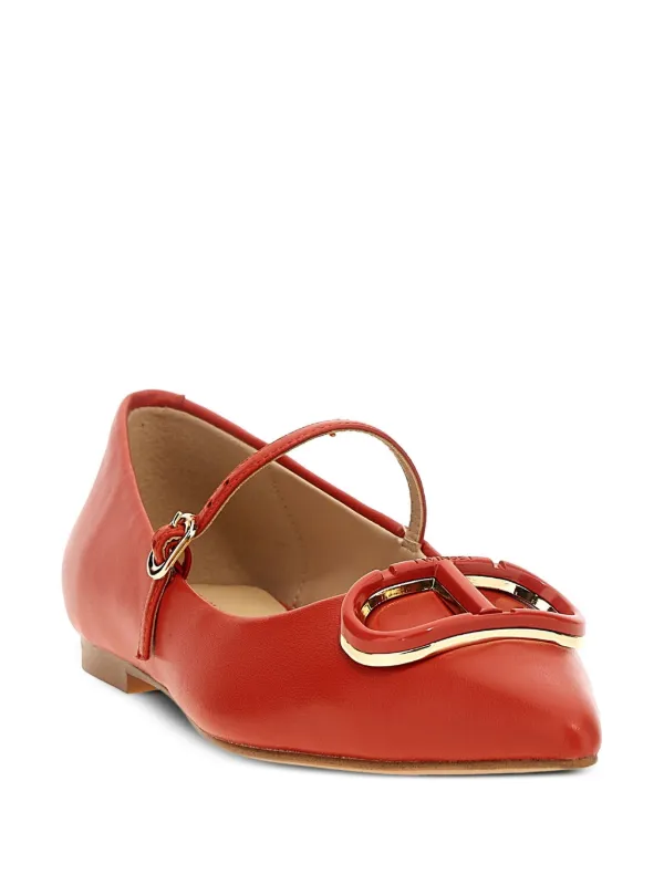 フラットシューズ TWIN SET 'Oval T' ballet flats Red Twinset Twin Set 'oval T' Ballet Flats In Red | ModeSens