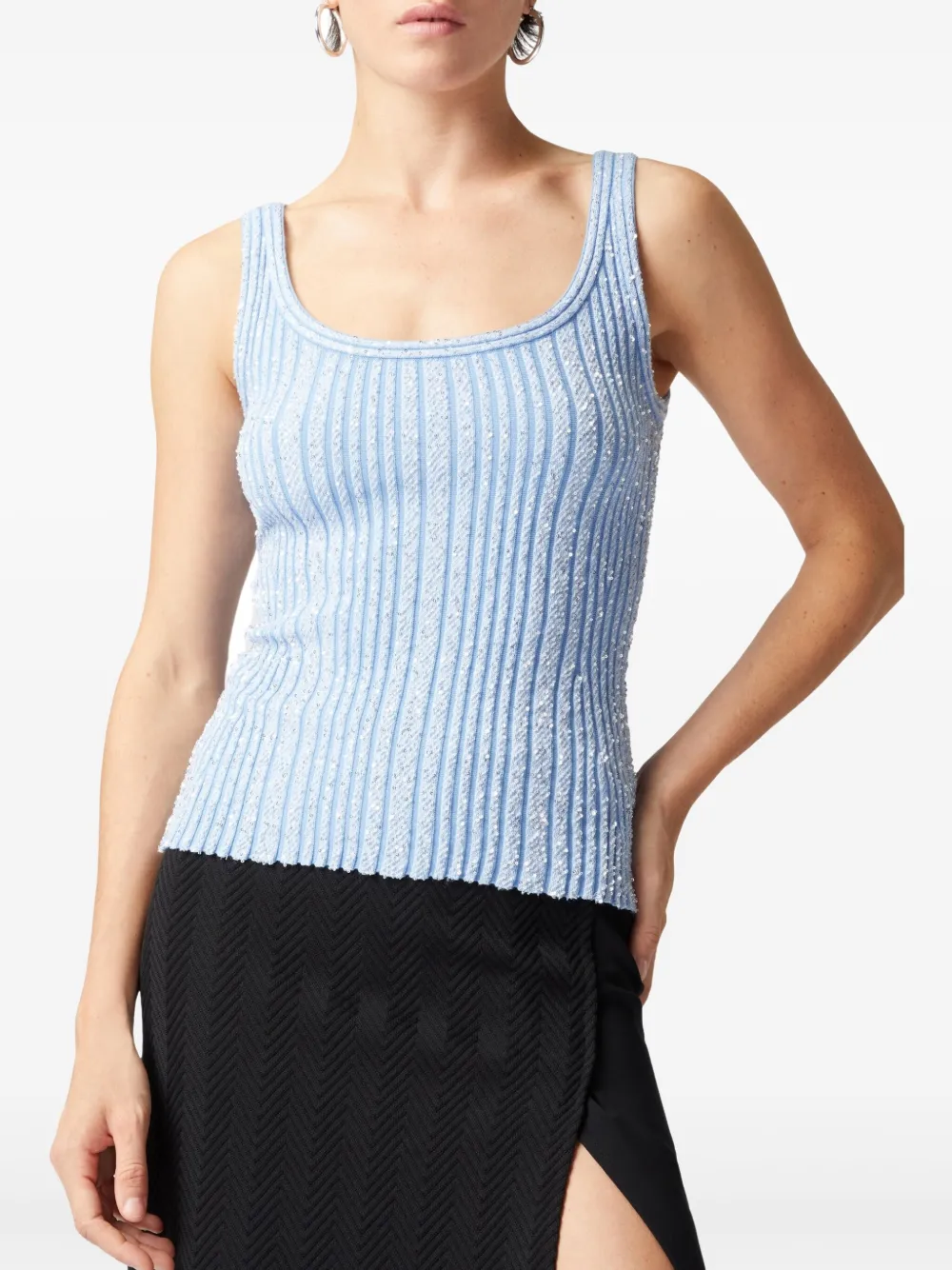 Shop Missoni Sequin-embellished Top In Blue