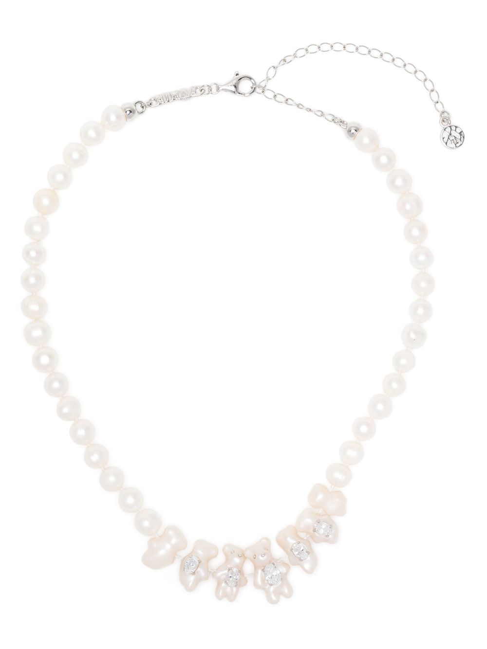 YVMIN mini pearl bear pearl necklace - Neutrals