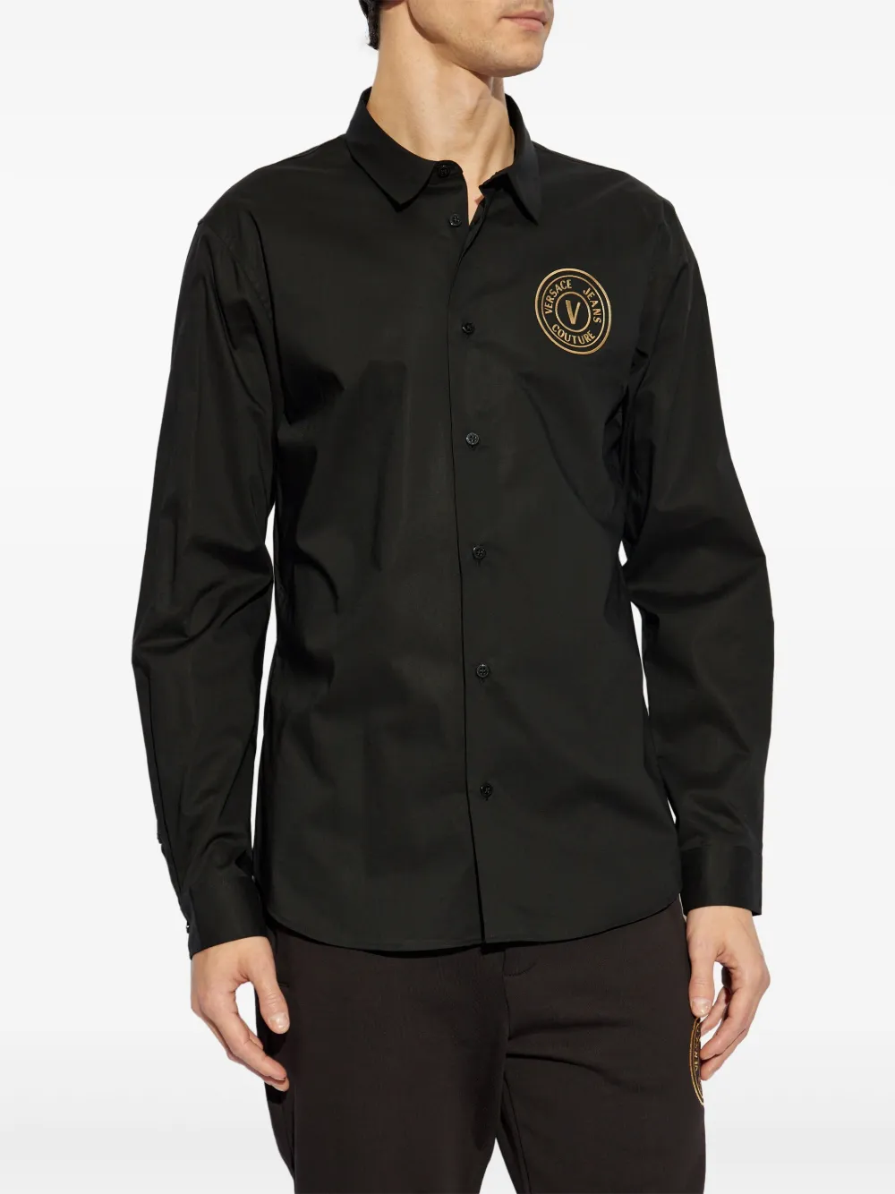 Shop Versace Jeans Couture Medusa Shirt In Black