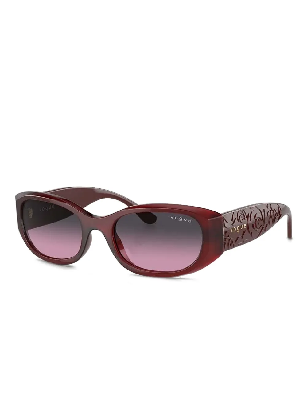Vogue Eyewear floral-engraved oval-frame sunglasses Rood
