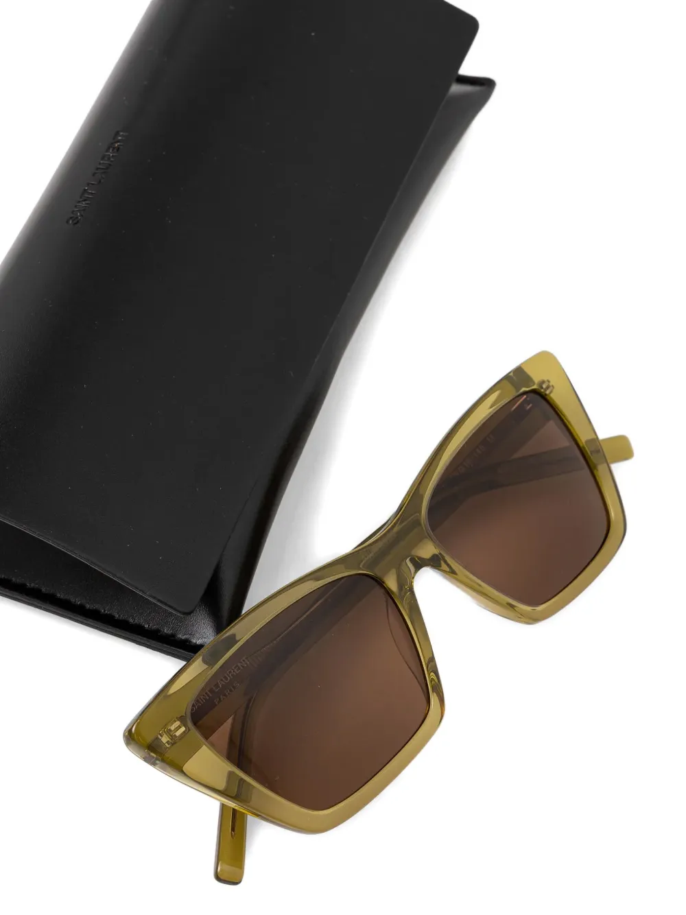 Saint Laurent Eyewear Zonnebril met cat-eye montuur Groen