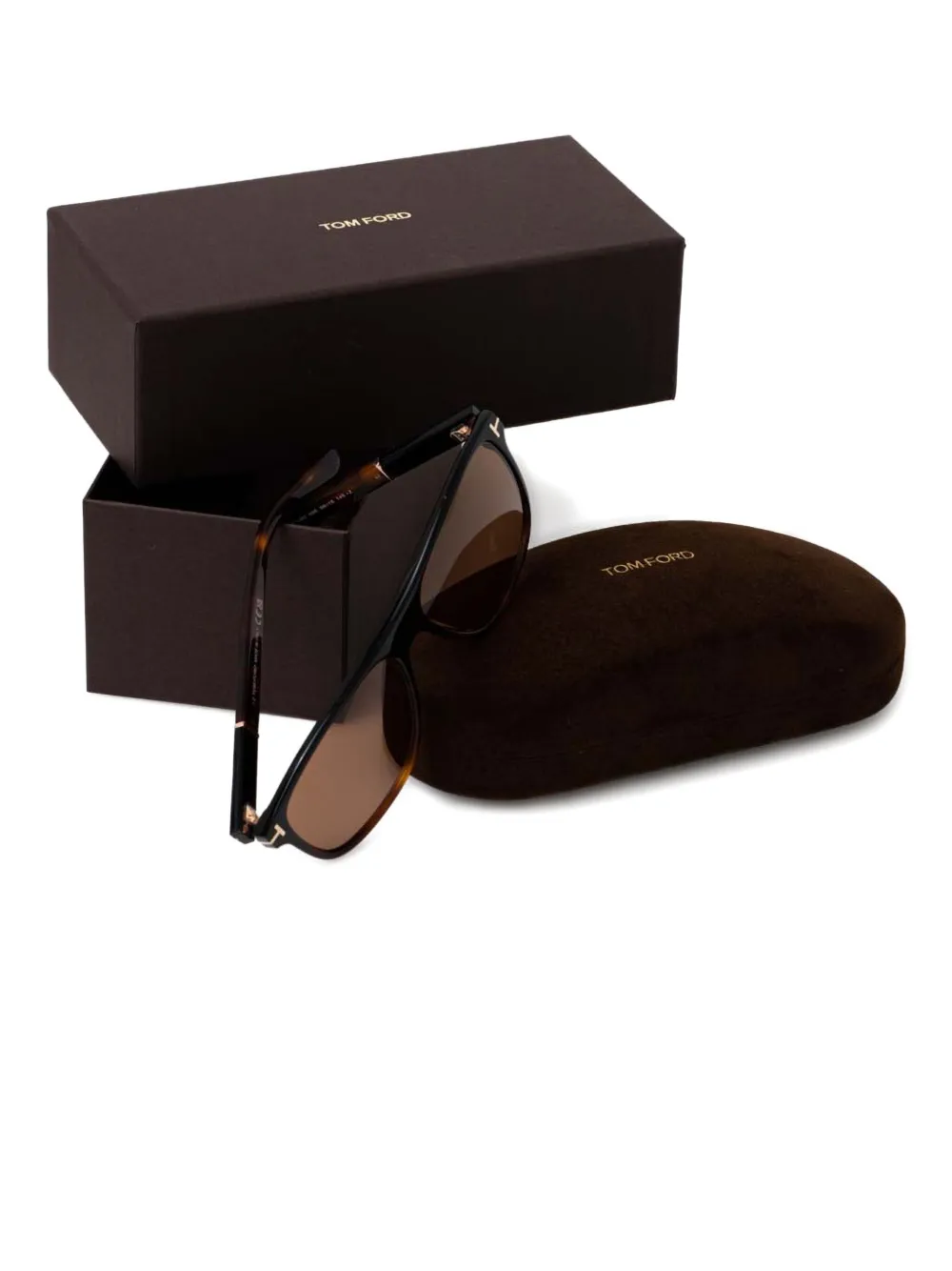 TOM FORD Eyewear Zonnebril met vierkant montuur Bruin