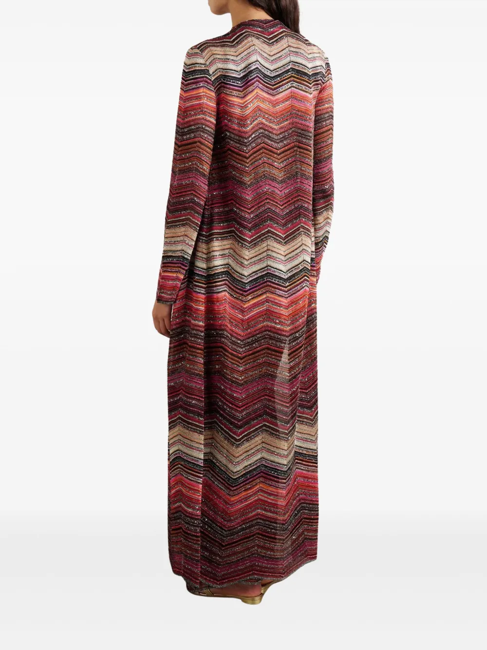 Shop Missoni Zigzag-print Cardigan In Rot