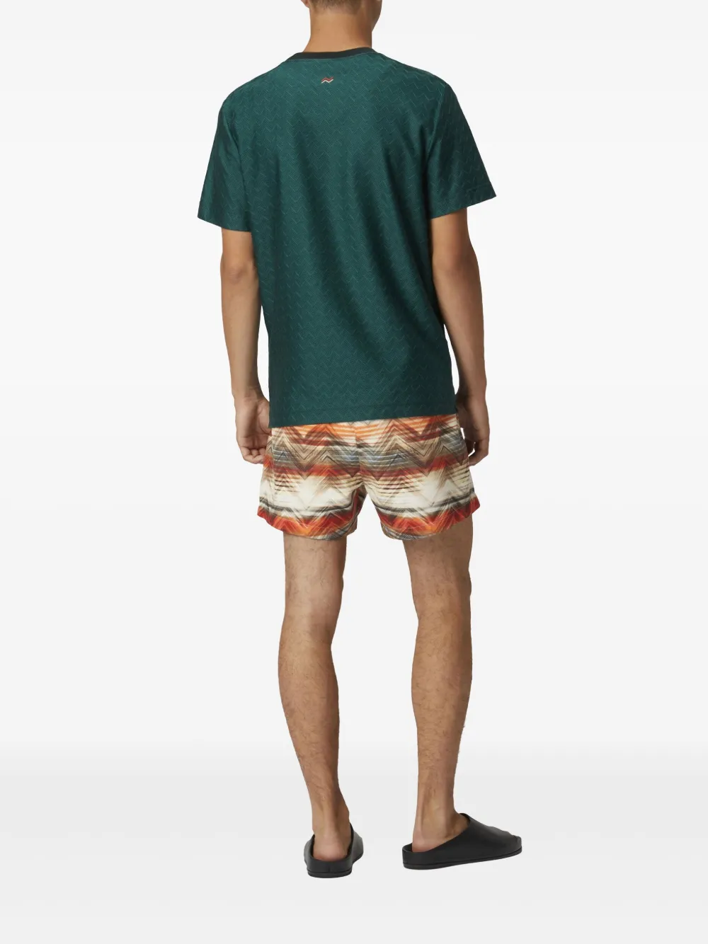 Missoni Elastic Waist Swimming Trunks In Orange