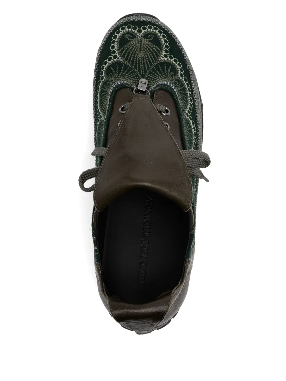 Kiko Kostadinov embroidered lace-up shoes Green