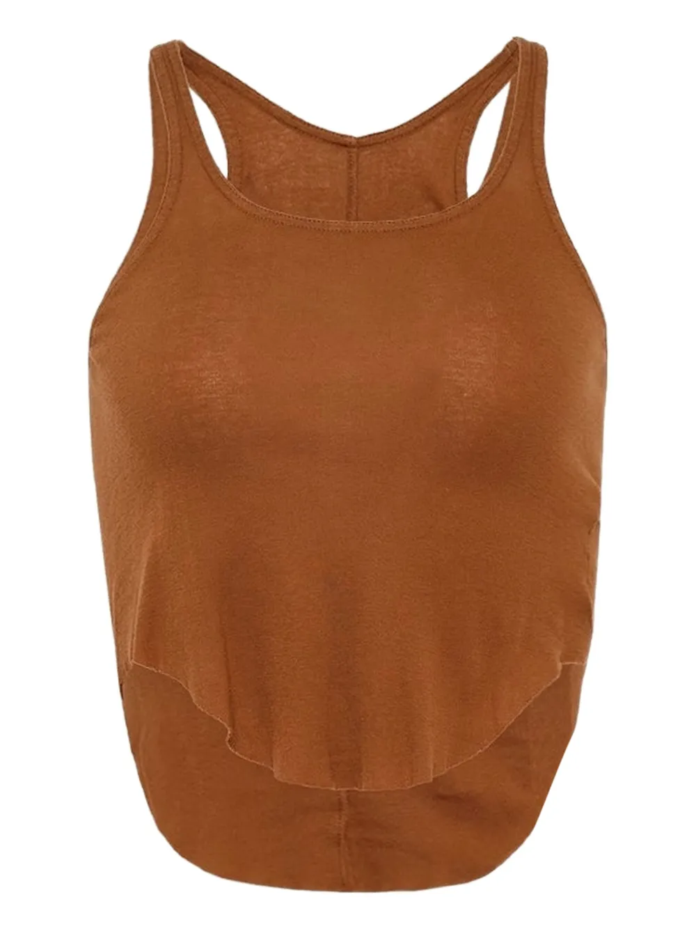 Rick Owens Drkshdw Asymmetric Tank Top In Brown