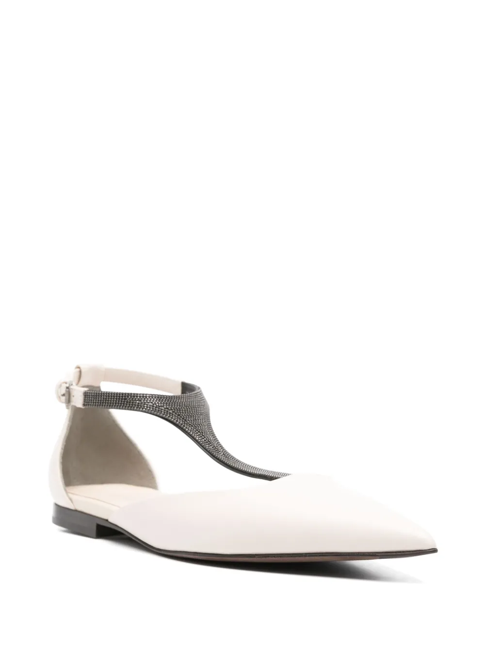 Brunello Cucinelli Leren ballerina's - Beige