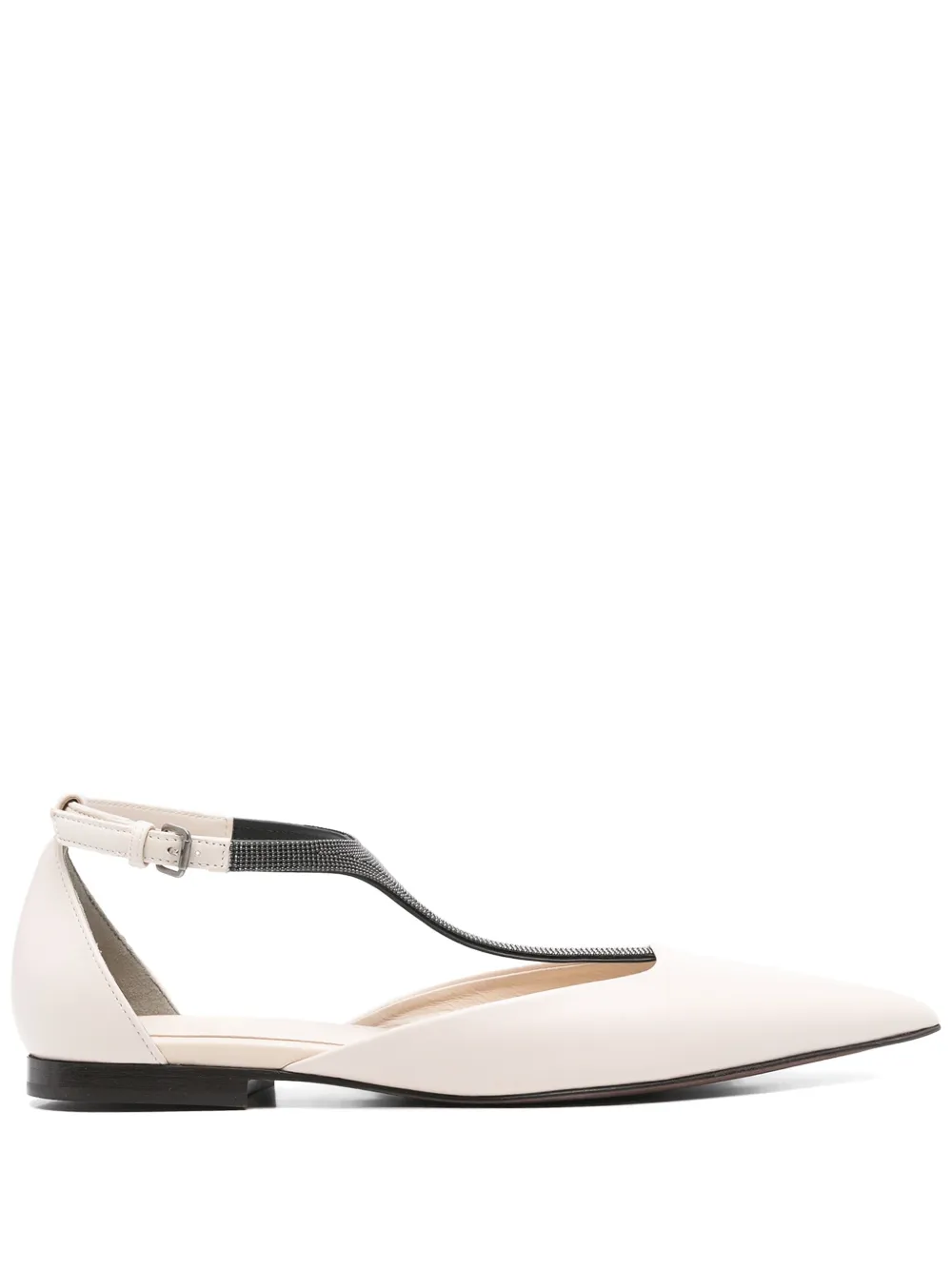 Brunello Cucinelli Leren ballerina's Beige