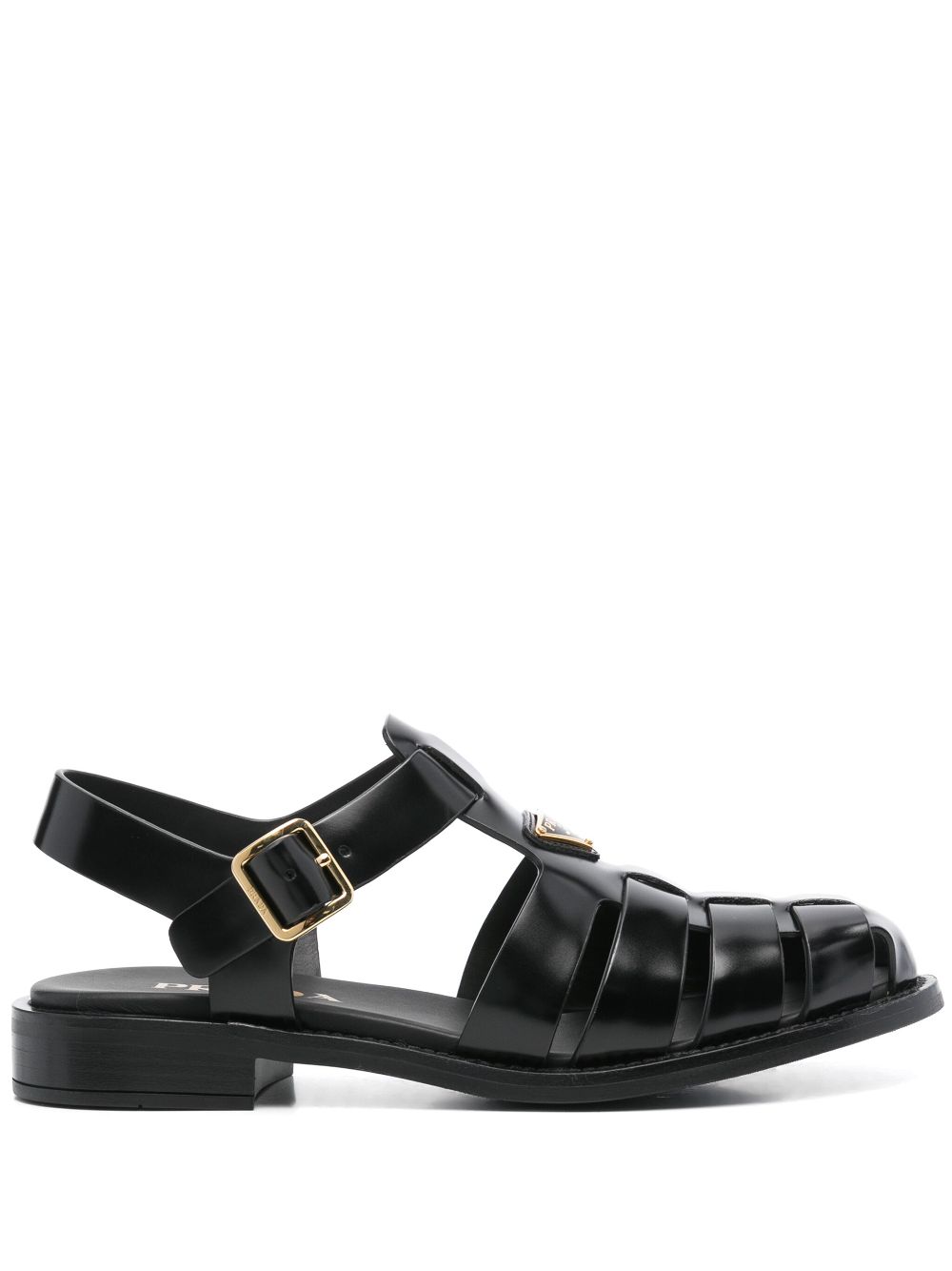 Prada Leren sandalen Zwart