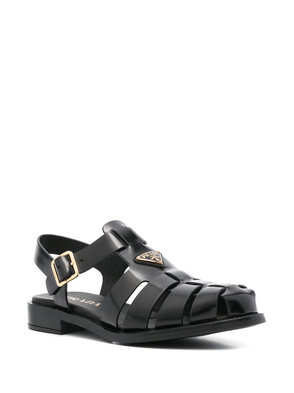 Prada Leren sandalen - Zwart