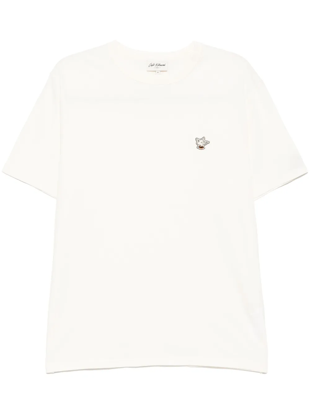 Café Kitsuné Barista Fox Patch Relaxed T-shirt In White