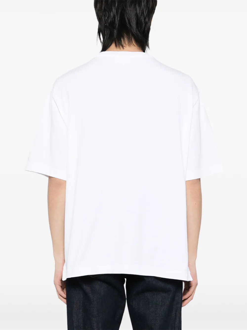 Maison Kitsuné T-shirt met vossenkop patch Wit