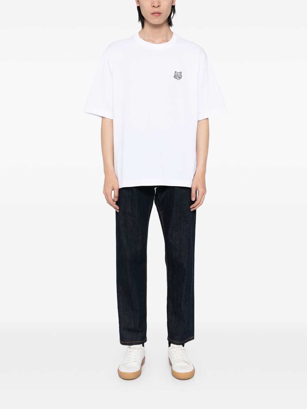 Maison Kitsuné Bold Fox head patch T-shirt - White