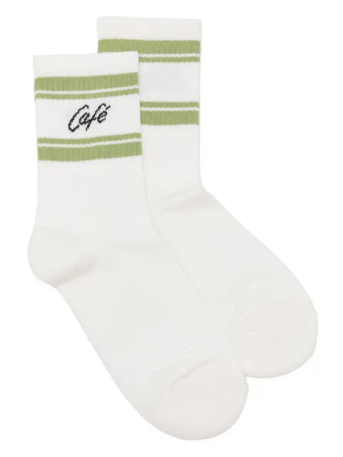 CAFÉ KITSUNÉ calcetines tejidos con logo en intarsia