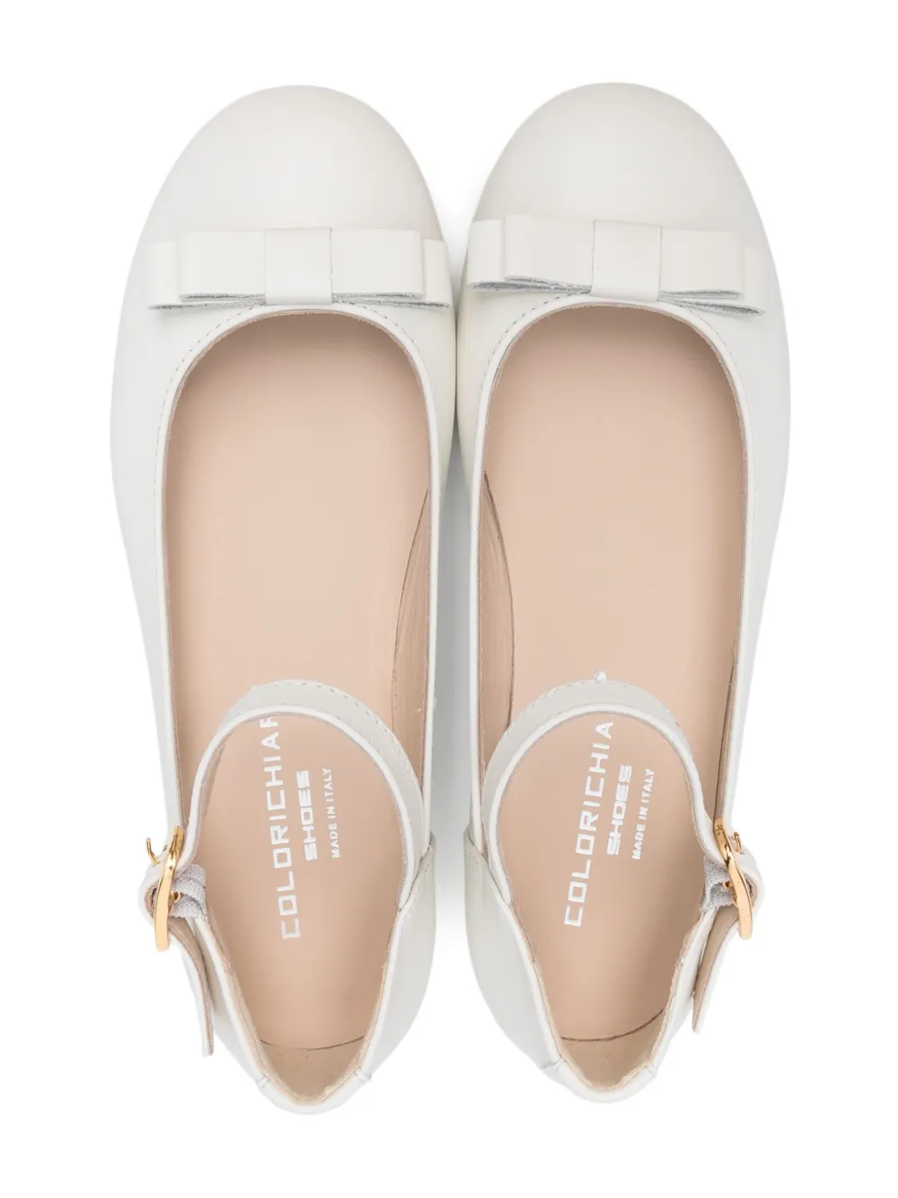 Colorichiari Ballerina's met strikdetail Wit