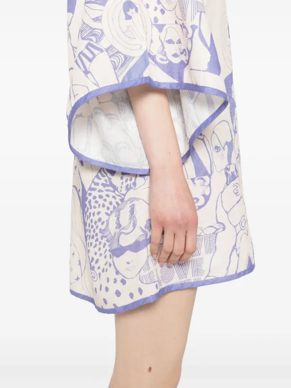 ZIMMERMANN Maxine Kaftan Dress | Neutrals | FARFETCH AU