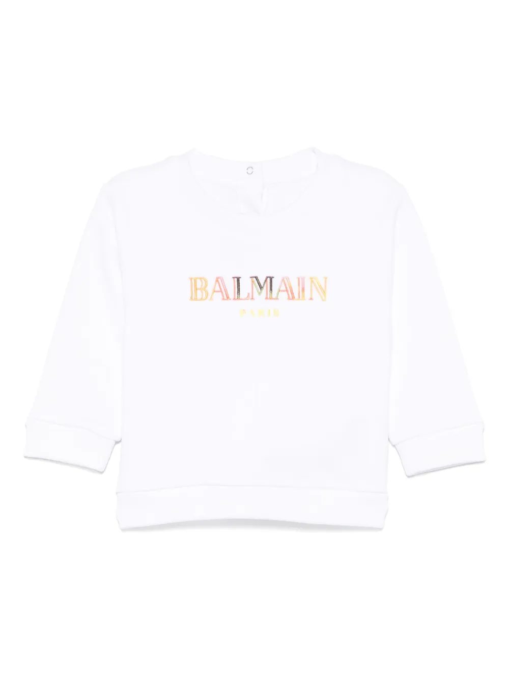 Balmain Kids Sweater met geborduurd logo Wit