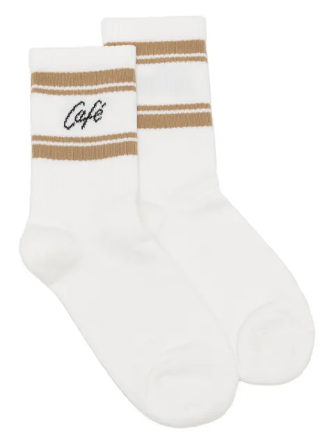 CAFÉ KITSUNÉ calcetines tejidos con logo en intarsia