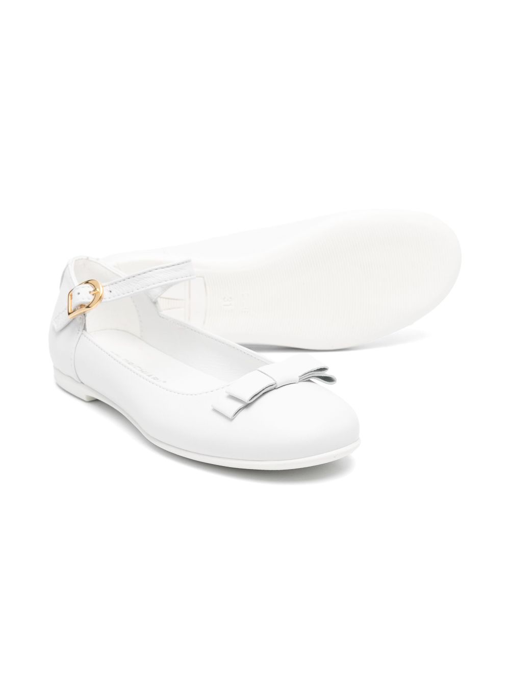 Colorichiari bow-detail ballerinas - White