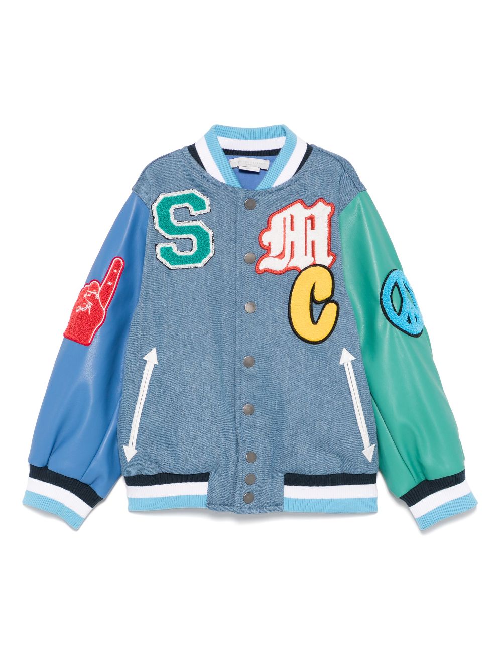 Stella McCartney Kids patch-detail bomber jacket - Blue