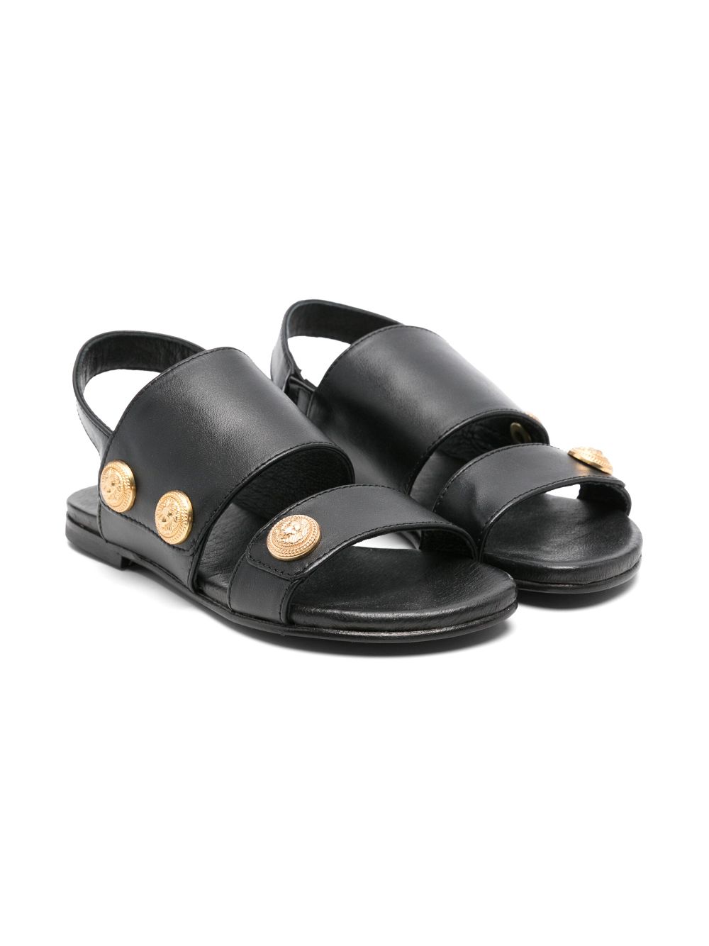 Balmain Kids Leren sandalen Zwart