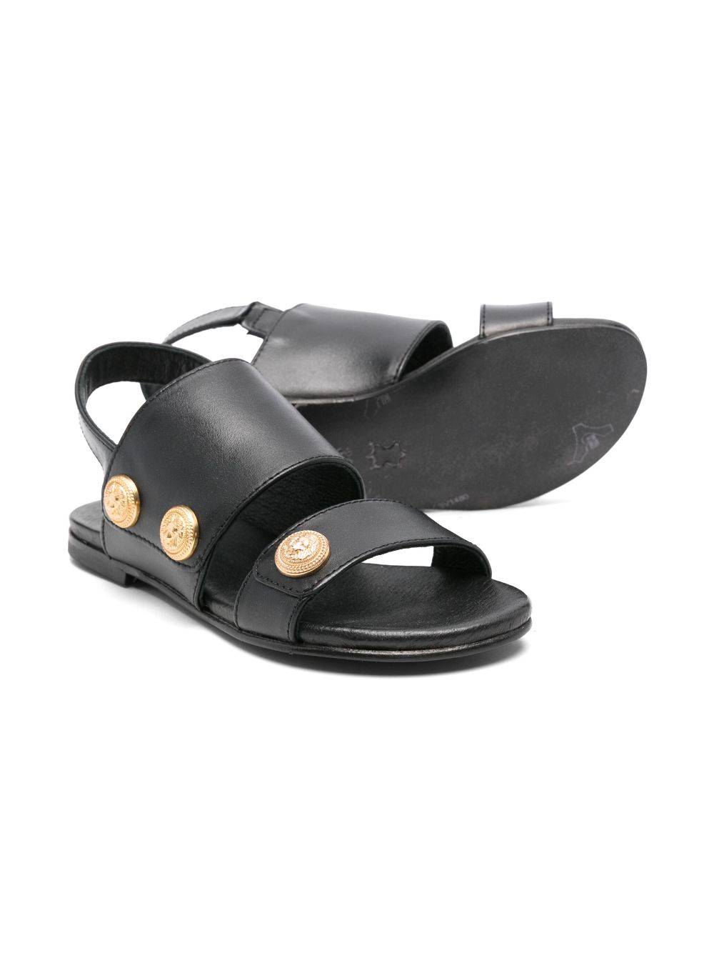 Balmain Kids leather sandals - Black