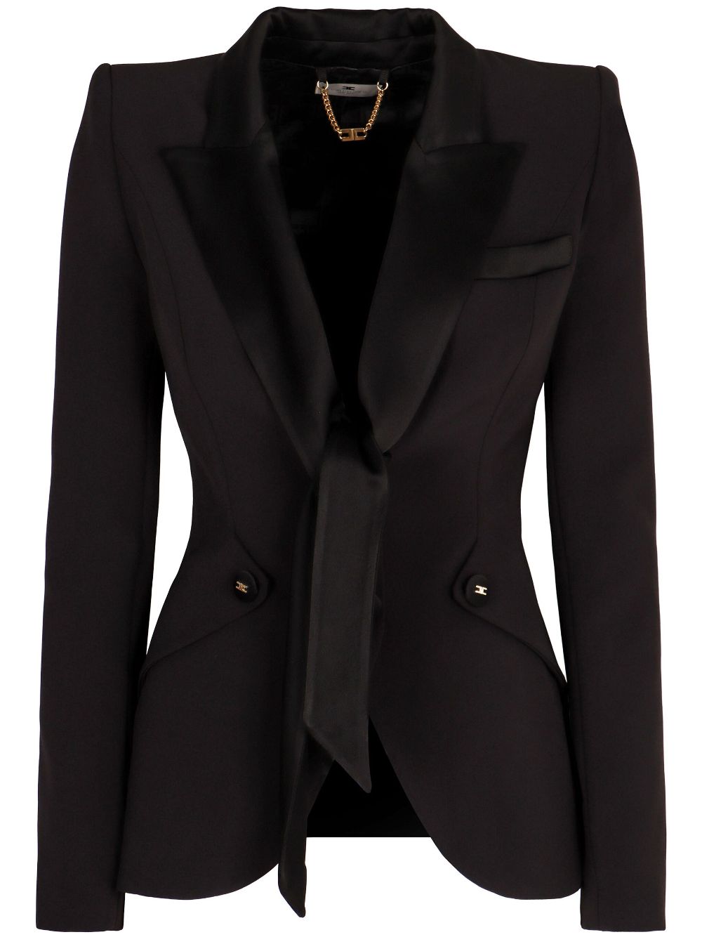 satin-lapels crepe blazer