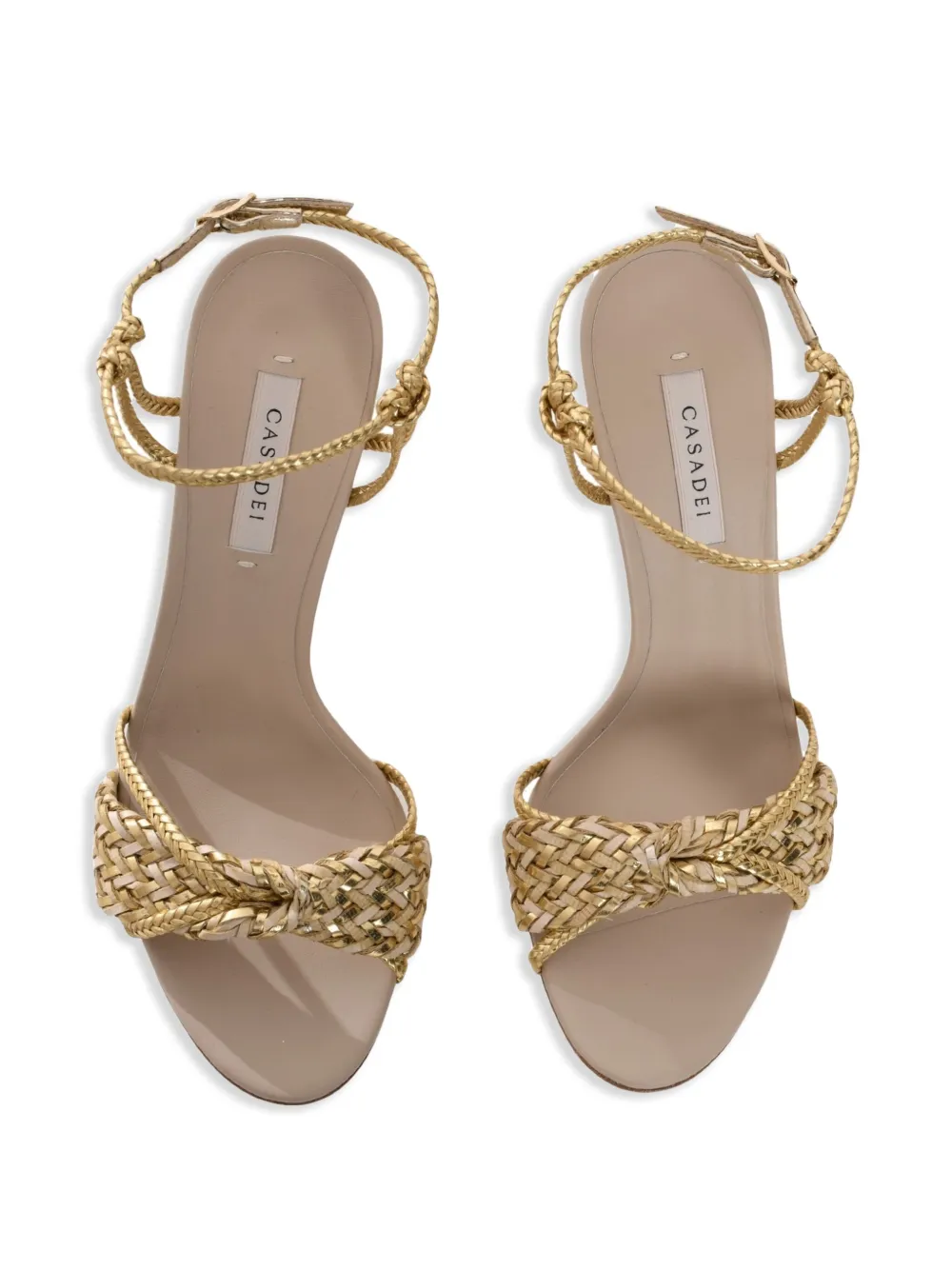 Casadei 111mm interwoven detailing sandals Gold