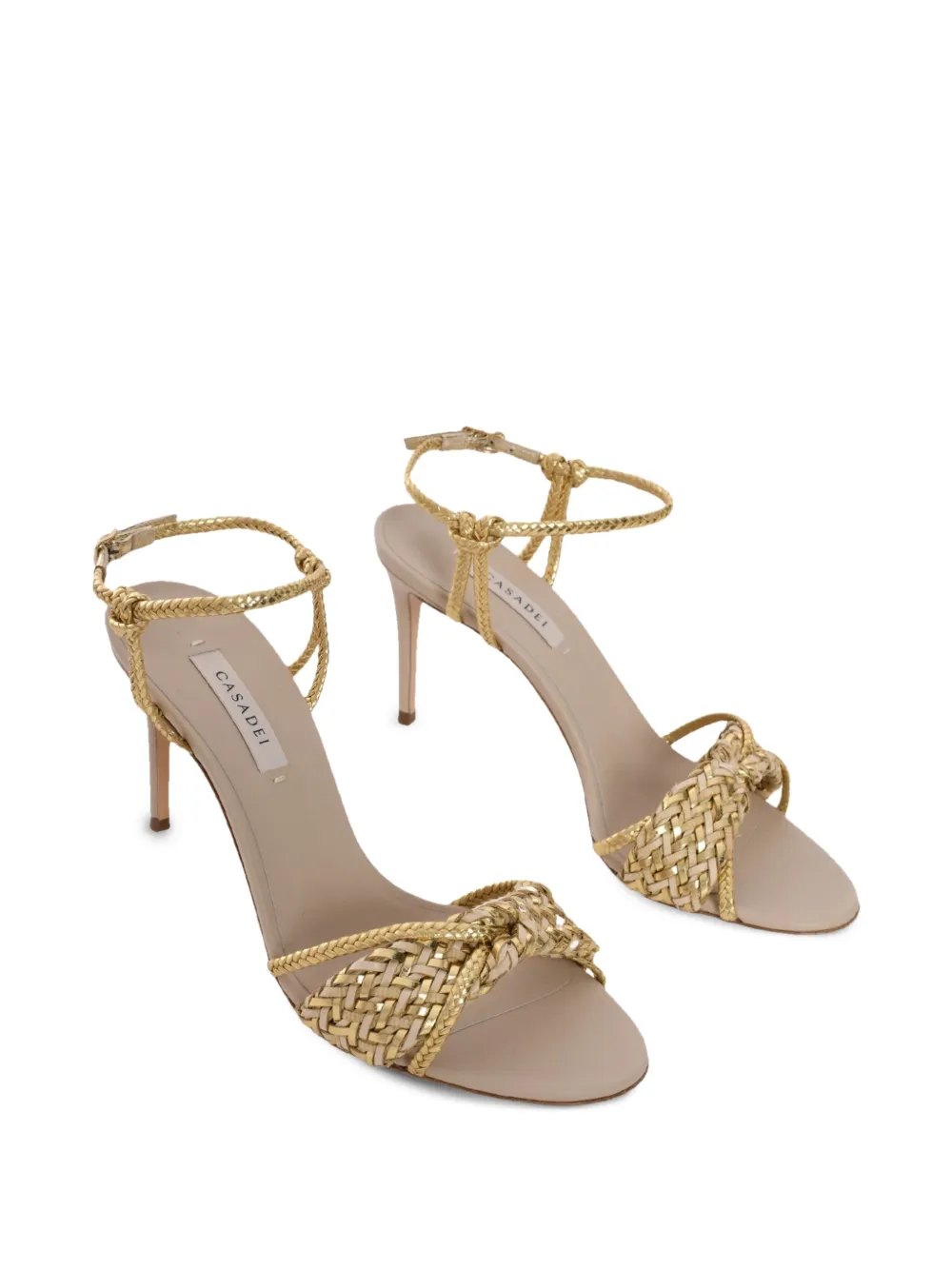 Casadei 111mm interwoven detailing sandals - Goud