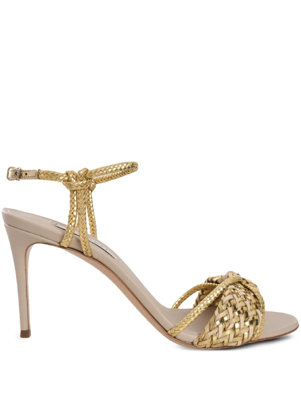 Casadei 111 mm sandalen met geweven detail Goud